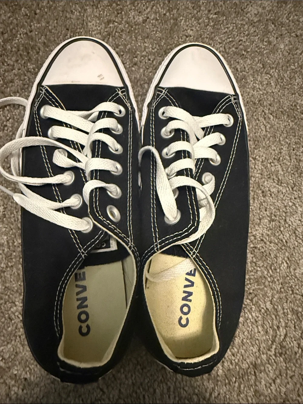 Converse Black and White Low-Top Canvas Sneakers - Picture 3 of 4